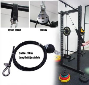 Hemträning fitness remskivor kabelsystem diy lastning stift lyft triceps rep maskin justerbar längd gym sporttillbehör1591599