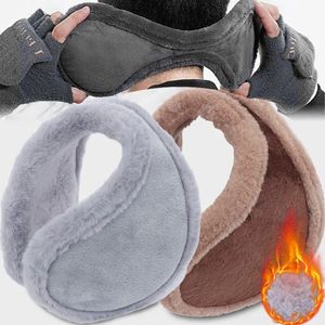 Cuffie antirumore unisex calde paraorecchie in pelliccia per uomo donna velluto inverno addensare scaldino copertura ciclismo all'aperto sci peluche protezione 231109