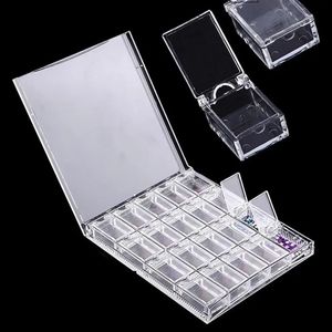 Tandpetare Holder 20 rutnät Clear Display Case Organizer Holder For Jewelry Nail Beads Box Akryl Makeup Art Storage GHCVT 231108