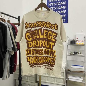 カニエの同じカニューセストベアレター歌詞印刷アメリカンヒップホップルーズカップル半袖Tシャツの男性