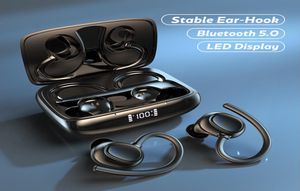 Bluetooth 51 fones de ouvido com microfone display led earhooks 9d alta fidelidade som estéreo com cancelamento ruído sem fio earhooks1578472