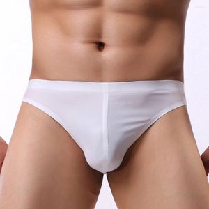 Underpants Sexy Mens Briefs Solid Underwear U Convex Big Pouch Panties Low Rise Trunks Breathable Stretch Bikini Bottom