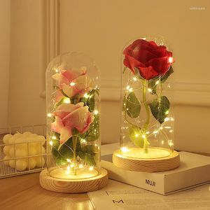 Tischlampen Unsterbliche Rose Künstliche Blumen Hochzeitsdeko Kreativer Valentinstag Muttergeschenk Tropfen