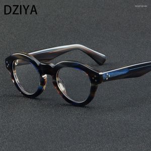Sunglasses Frames Vintage Rivet High Quality Round Acetate Glasses Frame Men Women Myopia Optical Prescription Eyeglasses 60778
