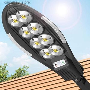 Lampade da parete solari Luci esterne solari Sensore di movimento impermeabile Lampione stradale per illuminazione Luce solare Decorazione Cortile con applique da parete a LED per giardino domestico Q231109