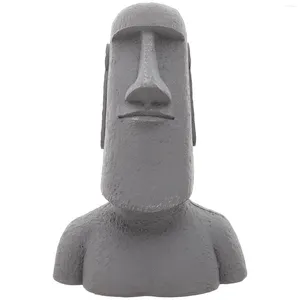 Garden Decorations Accessories Stone Statue Ornaments Easter Heads Decoration Resin Small Moai Adorn Beautiful Tiki