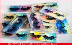 8D Mink Lashes 25mm-27mm Packing Makeup Eyelash For Daily Wear False Eyelashs Reusable Fluffy Fake Lash3108348