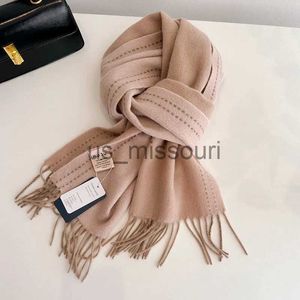 Sciarpe invernali 100% lana pura sciarpa di cashmere donna inverno fatto a mano caldo collo spesso marchio di lusso grande scialle avvolgente uomo unisex J231109