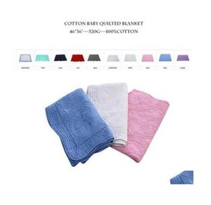 Wholesale Blanks Blankets Heirloom Baby Quilts Cotton Infant Quilted Navy White Ruffle Minky Toddle Babys Gift Born 0413