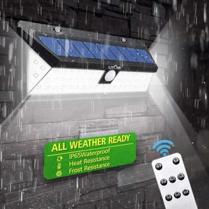 Solar Wall Lights Solar Remote Control Motion Sensor Street Led Light Outdoor Built in Battery Powered Sunlight Waterproof ABS Wall Lamp Light Q231109