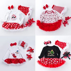 Clothing Sets Christmas Baby Girl Clothes Sets Cute Romper Lace Dress Tutu Clothing Bebes Children Party Costumes First Girls Infant Sets 231109