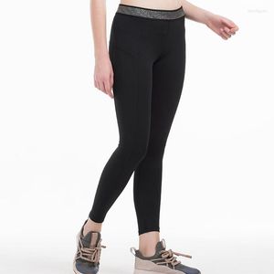 Leggings da donna Tessuto elasticizzato a 4 vie da donna Pantalone in vita a righe da allenamento per pancia di qualità eccellente con tasca