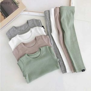 Pigiama per bambini Pigiama per bambini Set di pigiami per ragazzi in cotone Pigiama per ragazze autunnali Pigiama a maniche lunghe Top + Pantaloni 2 pezzi Abbigliamento per bambiniL231109