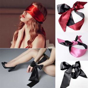 Sex Toy Massager y Bdsm Bondage Eye Mask Blindfold Satin Handcuff Cover Sleep Band Soft Tie Erotic Slave Restraint Belt Toys Games