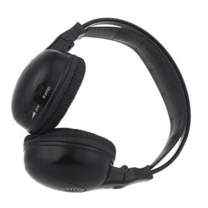 Freeshipping Durable Headphone / earphone stereo foldable infrared wireless headphones IR dual channel car headrest DVD player Black Jncdq