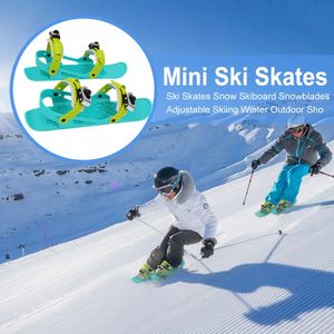 Encadernações de snowboard mini patins de esqui botas de esqui pranchas ajustáveis adolescentes curto mini patinação sapatos de esqui portátil caber em sua mochila 231109