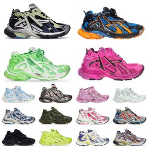 2024 Track Runners 7.0 Дизайнерские туфли для обуви белой черной платформы треки кроссовок Runner 7 Кожаная нейлоновая сетчатая сетка Граффити мужские женские переводы Платформа Flat Trainers
