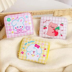 Wallets Women Short Cute Cartoon Zipper Card Holder Mini Clutch Bag Wallet Key Chain Coin Purse PU Leather Carteras Para Mujer