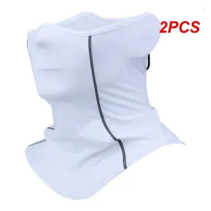 Bandanas 2pcs yansıtıcı şerit tasarımı ipek boyun gaiter açık toz güneş koruyucu motosiklet bisiklet yarım yüz maskesi