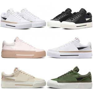 Low Back To School Court Legacy SLP WMNS Platform Lift Zapatos para estudiantes Serie Top Classic All Match Ocio Deportes Hombres y mujeres Zapatos blancos pequeños Tamaño grande 11 12