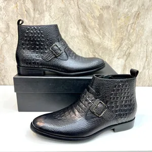 Męskie buty kostki mody eleganckie sukienki imprezowe buty męskie marka designerska swoboda platforma na zewnątrz motocyklowe rozmiar 38-45