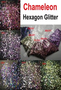 5colors Chameleon Glitter混合メタリック光沢のある六角形の形の爪の形状メイクアップFacepainging DIYアクセサリー4329891