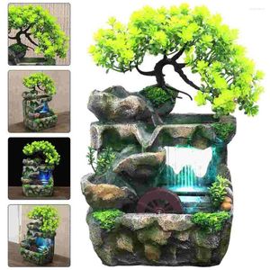 Garden Decorations Living Room Decor Mini Water Fountain Outdoor Office Decore Waterfall Resin Table Top