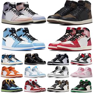 Air jordan 1 Basketball Shoes Men University Blue Banned Hyper Royal Dark Mocha Trainers Sneakers trainers Eur 36-47