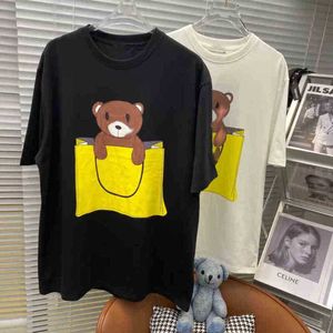 Bear FF Bag Fendyity Super Designer Fashion Cotton Classic Fire Men's i drukowane koszulki damskie