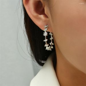 Hoop Earrings European And American Style C-shaped Zircon Ring Fashion Personality Geometric Women's Party Gift