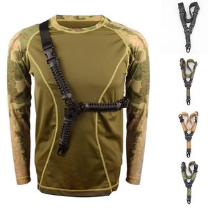 Para-corde tressée américaine polyvalente pour la chasse au tireur d'élite, corde à point unique, sangle tactique, sangle pour pistolet, plus solide, libération rapide, ceinture de fusil élastique tactique, boucle QD