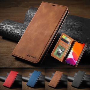 Luxury Business Flip Wallet Leather Case For iPhone 15 14 13 12 Mini 11 Pro XS Max XR 7 8 Plus SE Magnetic Closure Card Slots Holder Stand Phone Cover Cases