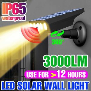 Solar Wall Lights LED Solar Wall Light 5V Lampa na zewnątrz Lampa ogrodowa Sensing Street Street Stlight IP65 Wodoodporny lampada do oświetlenia dziedzińca 3030 Q231109