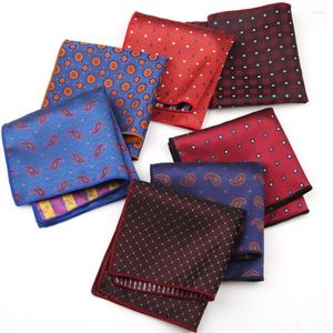 Bow Ties High Quality 24 24CM Fashion Casual Business Floral Dot Plaid Paisley Handkerchief For Man Pocket Square Dress Suit Accessories