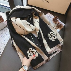 Scarves 2023 New Women Winter Warm Scarf Shawl Fashion Luxury Xiaoxiangfeng Print Poncho Cashmere Material Thick Shawls Lady Neckerchief J231109