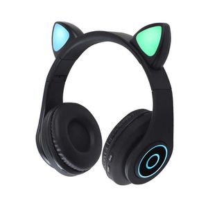 Sevimli Kedi Kulak Kablosuz Kulaklıklar B39 Bluetooth Kulaklıklar BT 5.0 Kulaklık Stereo Müzik Oyun Kablolu Kulakbud Hoparlör Kulaklık 6KF8X