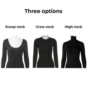 2023 super soft one-piece long sleeve thick T-shirt women's autumn and winter top half high neck warm T-shirt Korean style pullover basic slim fit