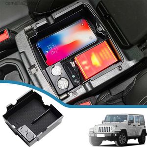 Organizador de carro Console central do carro Caixa de armazenamento de braço Moedas Organizador Bandeja Estiva Tidying para Jeep Wrangler JL 2018-2023 Acessórios interiores Q231109