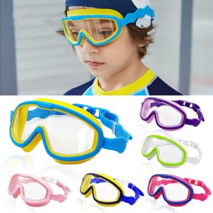 Goggles Big Frame Kids Swim Goggles Anti Fog Wide View Swimming Gear for Boys Girls Barn Glasögon för pool P230408