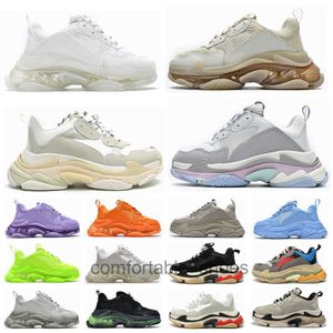 Designer Triple s Sneakers Mens Women Casual Shoes Clear Sole Platform Sneaker White Black Grey Red Pink Blue Royal Neon Green Outdoor Old Dad Trainers Size 35-45