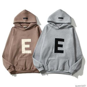 2023 New Men's and Women's Sweater Fashion Brand Essentialsweatshirt American High Street Hooded Big e Couple Loose Relaxed Sweater Autumn Winter {category}