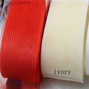 Fabric Soft Horsehair Crinoline Clear mesh fabric braid regilin for hats craft Sewing accessories white black red color YQ231109