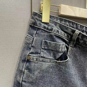 Calças de designer masculino fino encaixe nova marca na moda versátil calças retas bordado acolchoado marca rasgada calça vintage moda masculina 229