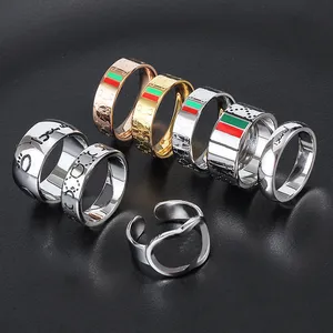 Anel de design masculino clássico anéis de amor para mulheres crânio fantasma anel de luxo banhado vintage letra de prata moda unissex homme band