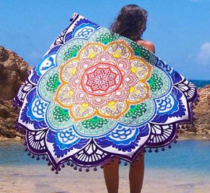 New Beach Mandala Pilates Round Beach Shawl för Summer Mat Yoga Mat Outdoor Picnic Circular Tracloth 6 Color4617614