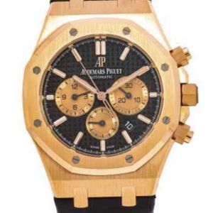 Audemar Pigue Royal Large Dial Oak Watch Mens Quartz Movement Wristwatch Piglet Royal Oak Time Code Rose Gold Chocolate Dial 26331or Wn-bg63