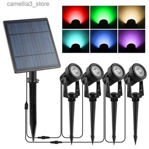 Solar Wall Lights Newest 3000K/6000K/RGB Solar LED Light Outdoor Solar Spotlight Solar Garden Light Outdoor IP65 Waterproof Lawn Lamp Wall Light Q231109