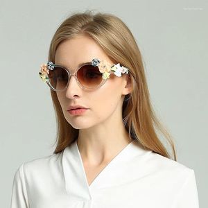 Güneş Gözlüğü 2023 Yaz Oculos Vintage Retro Barok Gül Çiçeği Kadın Marka Tasarım Kedi Göz Bayanlar Güneş Gözlükleri Gafas De Sol