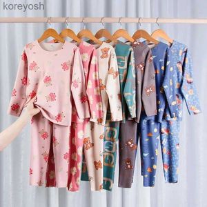 Pajamas Children Autumn Winter Clothing مجموعات الأولاد فتيات الموضة الجديدة بيجاما مجموعات الملابس الداخلية الحرارية بدلة الأطفال ملابس الطفل دافئ النوم 231109