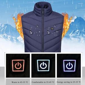 Mäns västar män Autumn Winter Heating Cotton Vest 9 områden uppvärmda utomhus camping sport termisk varm jacka mäster